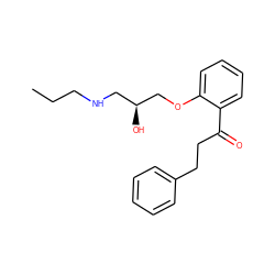 CCCNC[C@H](O)COc1ccccc1C(=O)CCc1ccccc1 ZINC000001530759