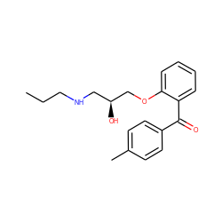 CCCNC[C@H](O)COc1ccccc1C(=O)c1ccc(C)cc1 ZINC000084689874