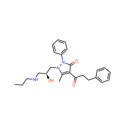 CCCNC[C@H](O)Cn1c(C)c(C(=O)CCc2ccccc2)c(=O)n1-c1ccccc1 ZINC000005834741