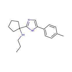 CCCNC1(c2ncc(-c3ccc(C)cc3)[nH]2)CCCC1 ZINC000473086411