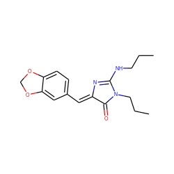 CCCNC1=N/C(=C\c2ccc3c(c2)OCO3)C(=O)N1CCC ZINC000072110813