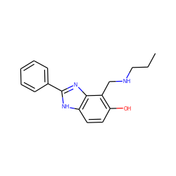 CCCNCc1c(O)ccc2[nH]c(-c3ccccc3)nc12 ZINC000084604783