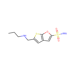 CCCNCc1cc2cc(S(N)(=O)=O)oc2s1 ZINC000001889960