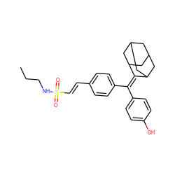 CCCNS(=O)(=O)/C=C/c1ccc(C(=C2C3CC4CC(C3)CC2C4)c2ccc(O)cc2)cc1 ZINC001772577032