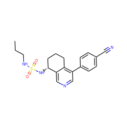 CCCNS(=O)(=O)N[C@@H]1CCCc2c(-c3ccc(C#N)cc3)cncc21 ZINC000205705502