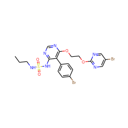 CCCNS(=O)(=O)Nc1ncnc(OCCOc2ncc(Br)cn2)c1-c1ccc(Br)cc1 ZINC000043202140