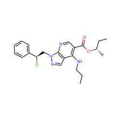 CCCNc1c(C(=O)O[C@@H](C)CC)cnc2c1cnn2C[C@@H](Cl)c1ccccc1 ZINC000013675565