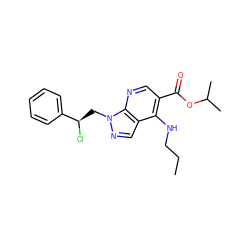 CCCNc1c(C(=O)OC(C)C)cnc2c1cnn2C[C@@H](Cl)c1ccccc1 ZINC000013675499