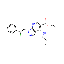 CCCNc1c(C(=O)OCC)cnc2c1cnn2C[C@@H](Cl)c1ccccc1 ZINC000013491814