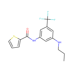 CCCNc1cc(NC(=O)c2cccs2)cc(C(F)(F)F)c1 ZINC000299839766