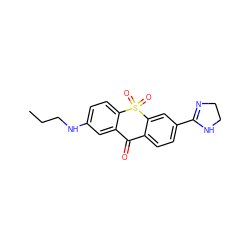 CCCNc1ccc2c(c1)C(=O)c1ccc(C3=NCCN3)cc1S2(=O)=O ZINC000013755814