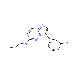 CCCNc1ccc2ncc(-c3cccc(O)c3)n2n1 ZINC000147101173