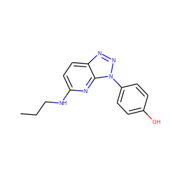 CCCNc1ccc2nnn(-c3ccc(O)cc3)c2n1 ZINC000073198596