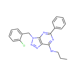 CCCNc1nc(-c2ccccc2)nc2c1nnn2Cc1ccccc1Cl ZINC000028644942