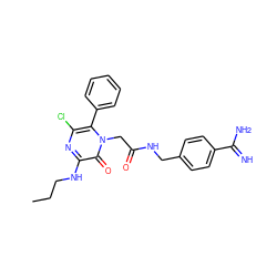 CCCNc1nc(Cl)c(-c2ccccc2)n(CC(=O)NCc2ccc(C(=N)N)cc2)c1=O ZINC000013526958