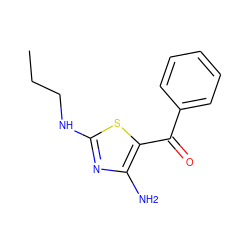 CCCNc1nc(N)c(C(=O)c2ccccc2)s1 ZINC000096905504