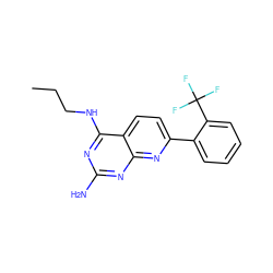 CCCNc1nc(N)nc2nc(-c3ccccc3C(F)(F)F)ccc12 ZINC000095562521