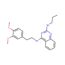 CCCNc1nc(NCCc2ccc(OC)c(OC)c2)c2ccccc2n1 ZINC001772647972