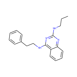 CCCNc1nc(NCCc2ccccc2)c2ccccc2n1 ZINC000321431268