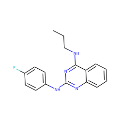 CCCNc1nc(Nc2ccc(F)cc2)nc2ccccc12 ZINC000096205583