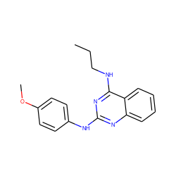 CCCNc1nc(Nc2ccc(OC)cc2)nc2ccccc12 ZINC000096205592