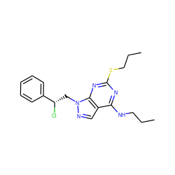 CCCNc1nc(SCCC)nc2c1cnn2C[C@H](Cl)c1ccccc1 ZINC000040380019