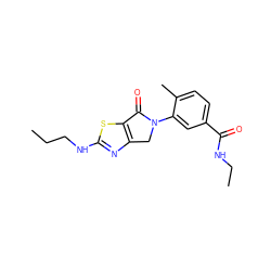 CCCNc1nc2c(s1)C(=O)N(c1cc(C(=O)NCC)ccc1C)C2 ZINC000029041461