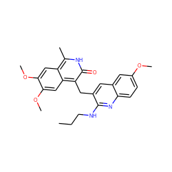 CCCNc1nc2ccc(OC)cc2cc1Cc1c(=O)[nH]c(C)c2cc(OC)c(OC)cc12 ZINC000142242778