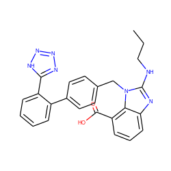 CCCNc1nc2cccc(C(=O)O)c2n1Cc1ccc(-c2ccccc2-c2nnn[nH]2)cc1 ZINC000001555099