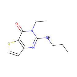 CCCNc1nc2ccsc2c(=O)n1CC ZINC000299870435