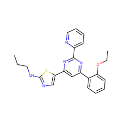 CCCNc1ncc(-c2cc(-c3ccccc3OCC)nc(-c3ccccn3)n2)s1 ZINC000064549328