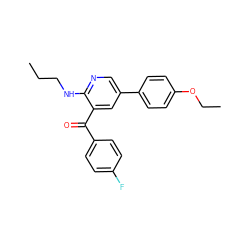 CCCNc1ncc(-c2ccc(OCC)cc2)cc1C(=O)c1ccc(F)cc1 ZINC000096285666