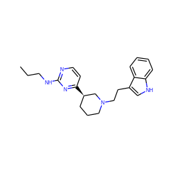 CCCNc1nccc([C@@H]2CCCN(CCc3c[nH]c4ccccc34)C2)n1 ZINC000040900029