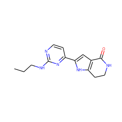 CCCNc1nccc(-c2cc3c([nH]2)CCNC3=O)n1 ZINC000028970561