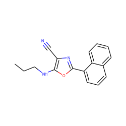 CCCNc1oc(-c2cccc3ccccc23)nc1C#N ZINC000004310115