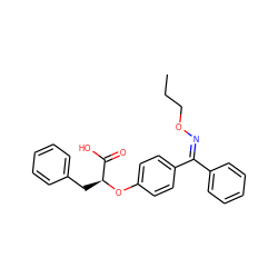 CCCO/N=C(/c1ccccc1)c1ccc(O[C@@H](Cc2ccccc2)C(=O)O)cc1 ZINC000299857259