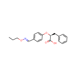 CCCO/N=C/c1ccc(O[C@@H](Cc2ccccc2)C(=O)O)cc1 ZINC000299860225