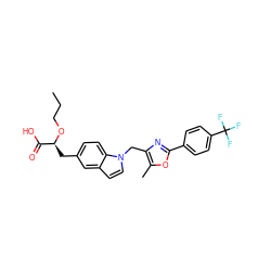 CCCO[C@@H](Cc1ccc2c(ccn2Cc2nc(-c3ccc(C(F)(F)F)cc3)oc2C)c1)C(=O)O ZINC000034717672