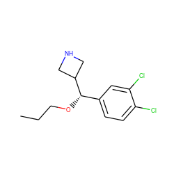 CCCO[C@@H](c1ccc(Cl)c(Cl)c1)C1CNC1 ZINC000095555919