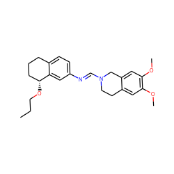 CCCO[C@@H]1CCCc2ccc(/N=C/N3CCc4cc(OC)c(OC)cc4C3)cc21 ZINC000101099977