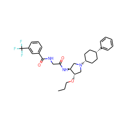 CCCO[C@H]1CN([C@H]2CC[C@@H](c3ccccc3)CC2)C[C@@H]1NC(=O)CNC(=O)c1cccc(C(F)(F)F)c1 ZINC000253961334