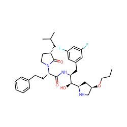 CCCO[C@H]1CN[C@@H]([C@@H](O)[C@H](Cc2cc(F)cc(F)c2)NC(=O)[C@H](CCc2ccccc2)N2CC[C@H](CC(C)C)C2=O)C1 ZINC000073160643
