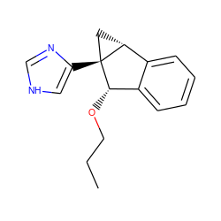 CCCO[C@H]1c2ccccc2[C@H]2C[C@@]12c1c[nH]cn1 ZINC000064548362