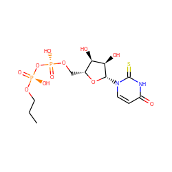 CCCO[P@@](=O)(O)O[P@@](=O)(O)OC[C@H]1O[C@@H](n2ccc(=O)[nH]c2=S)[C@H](O)[C@@H]1O ZINC000045335274