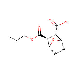 CCCOC(=O)[C@H]1[C@H](C(=O)O)[C@@H]2CC[C@H]1O2 ZINC000001690173