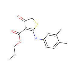 CCCOC(=O)C1=C(Nc2ccc(C)c(C)c2)SCC1=O ZINC000101701147