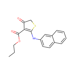 CCCOC(=O)C1=C(Nc2ccc3ccccc3c2)SCC1=O ZINC000101701090