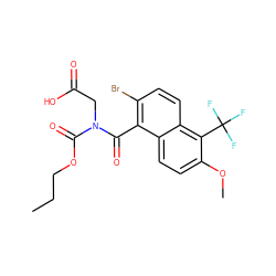 CCCOC(=O)N(CC(=O)O)C(=O)c1c(Br)ccc2c(C(F)(F)F)c(OC)ccc12 ZINC000028377785