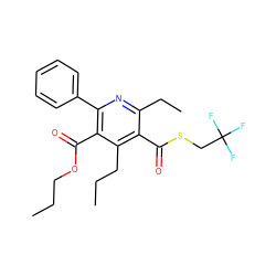 CCCOC(=O)c1c(-c2ccccc2)nc(CC)c(C(=O)SCC(F)(F)F)c1CCC ZINC000013672383