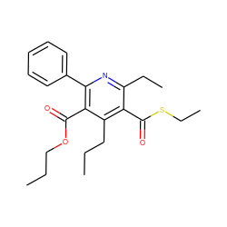 CCCOC(=O)c1c(-c2ccccc2)nc(CC)c(C(=O)SCC)c1CCC ZINC000002004584